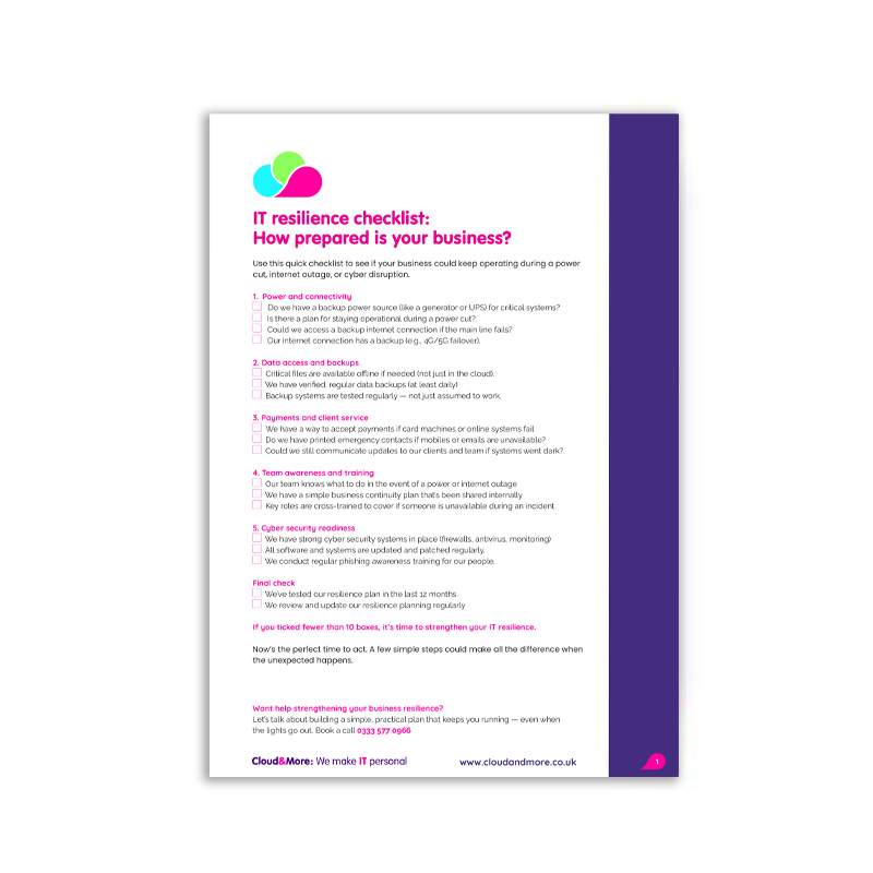 IT resilience checklist