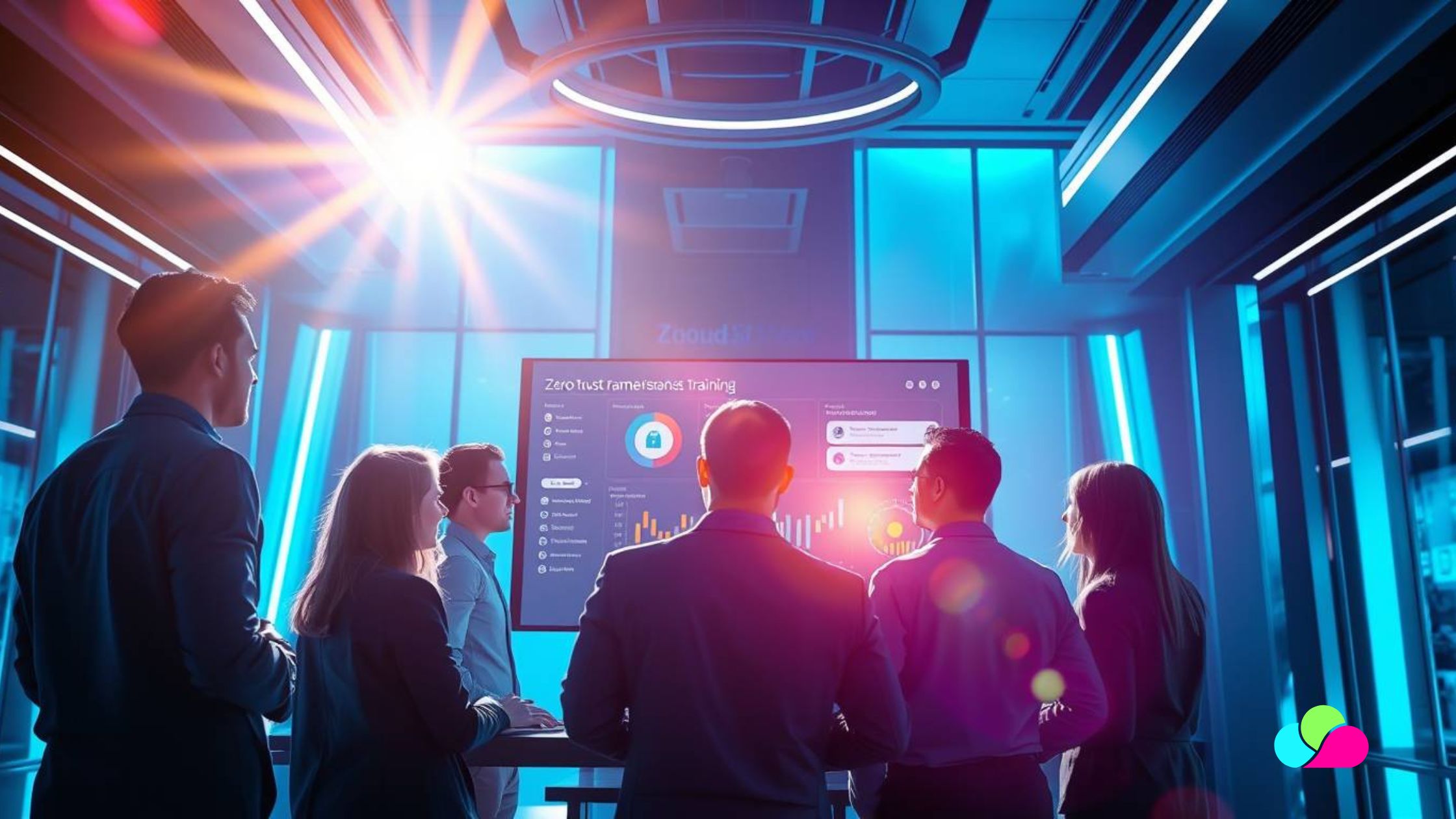 business team discussing cybersecurity